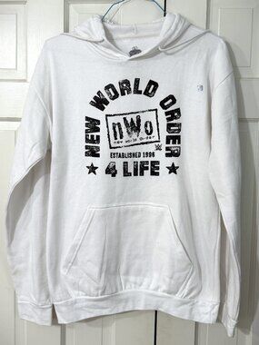 WWE New World Order 4-Life White Hoodie Men’s Size Large